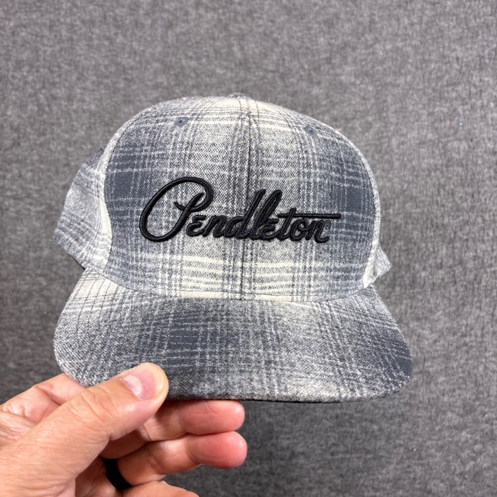Pendleton Snapback Hat Mens OSFM Gray Plaid Wool Blend Yupoong Classics